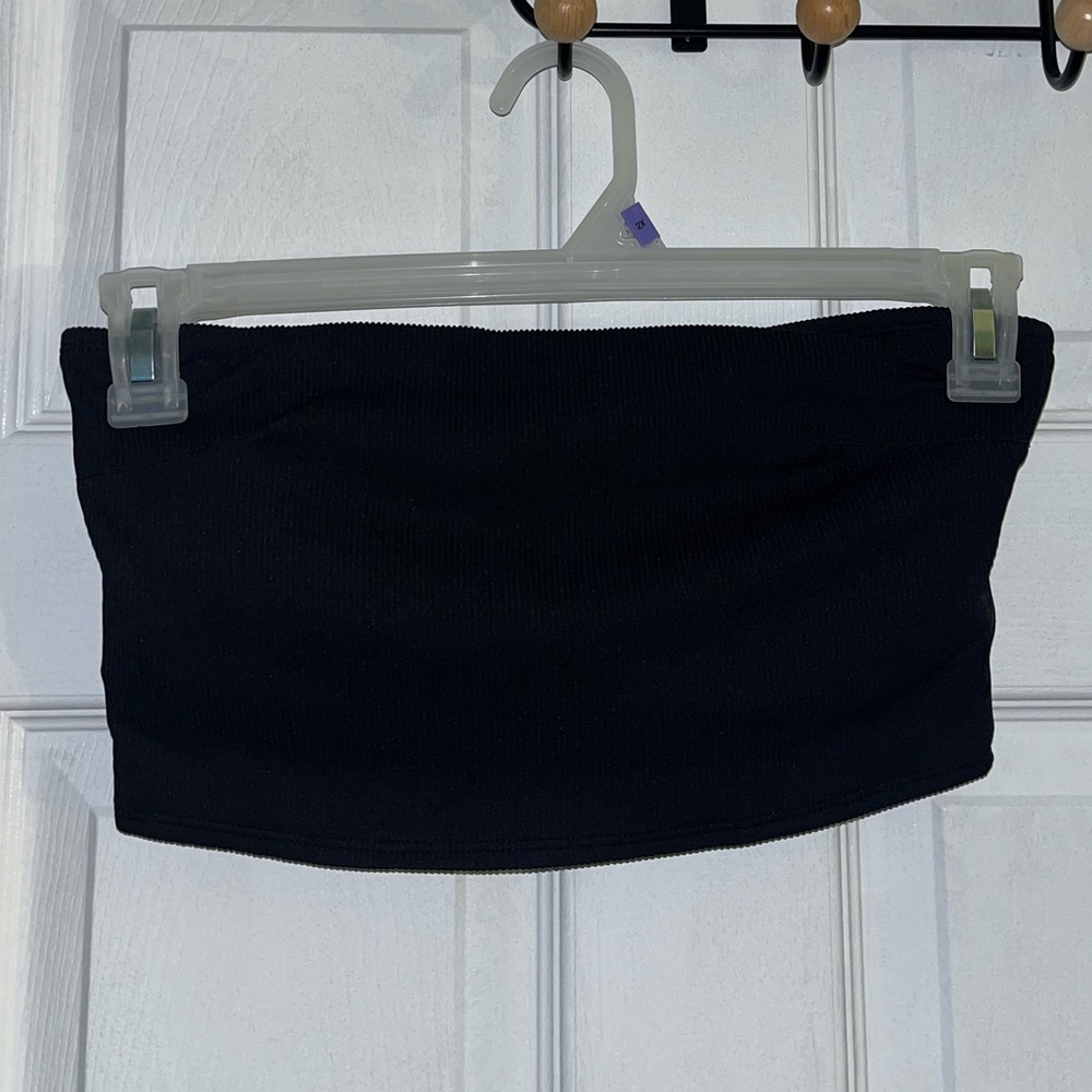 Black ribbed bandeau